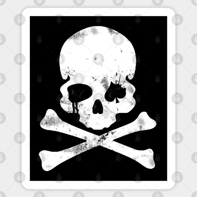 Dead Mans Hand Skull and Cross Bones Sticker by StudioPM71
